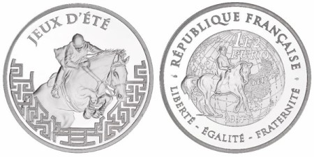 1,5 Euro Silbermünze Peking aus Frankreich