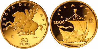50 Euro Goldmünze Italien Europäische Kunst 2006