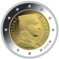 2 Euro Münze Trachtenmädchen Lettland