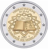 Niederländische 2 Euro Münze Römische Verträge