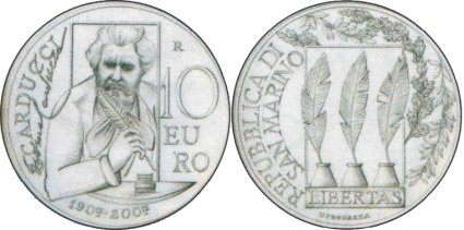 10 Euro Silbermünze Carducci 