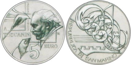 5 Euro Münze Arturo Toscanini