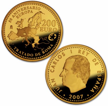 200 Euro Goldmünze Römische Verträge Spanien