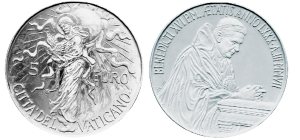 5 Euro Münze Weltfriedenstag aus dem Vatikan