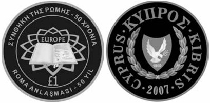 Zypern Gedenkmünze 2007 Römische Verträge